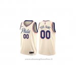 Maglia Philadelphia 76ers Personalizzate Citta 2018 Crema