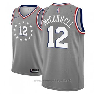 Maglia Philadelphia 76ers T.j. McConnell NO 12 Citta 2018-19 Grigio