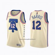 Maglia Philadelphia 76ers Tobias Harris #12 Earned 2020-21 Crema
