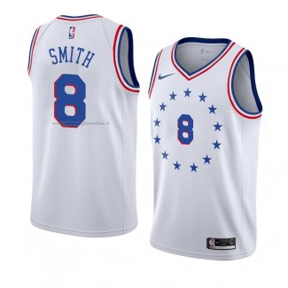 Maglia Philadelphia 76ers Zhaire Smith NO 8 Earned 2018-19 Bianco