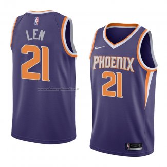 Maglia Phoenix Suns Alex Len NO 21 Icon 2018 Viola