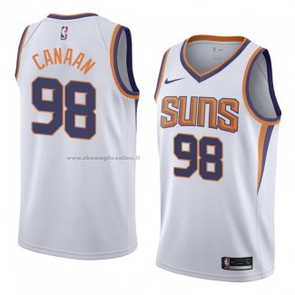 Maglia Phoenix Suns Isaiah Canaan NO 98 Association 2017-18 Bianco