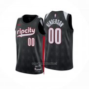 Maglia Portland Trail Blazers Jordan Henderson #00 Citta 2024-25 Nero
