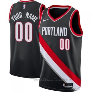 Maglia Portland Trail Blazers Personalizzate 17-18 Nero