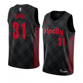 Maglia Portland Trail Blazers Seth Curry NO 31 Citta 2018 Nero