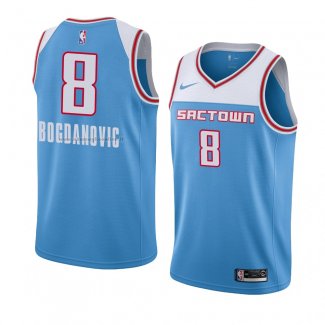 Maglia Sacramento Kings Bogdan Bogdanovic NO 8 Citta 2018-19 Blu