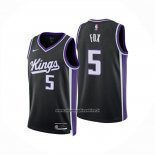 Maglia Sacramento Kings Deaaron Fox No 5 Icon 2024-25 Nero