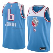 Maglia Sacramento Kings Joe Johnson NO 6 Citta 2018 Blu