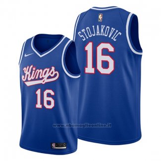 Maglia Sacramento Kings Peja Stojakovic NO 16 Classic Edition 1990-94 Blu