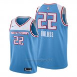 Maglia Sacramento Kings Richaun Holmes NO 22 Citta Blu