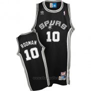 Maglia San Antonio Spurs Dennis Rodman NO 10 Throwback Nero