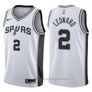 Maglia San Antonio Spurs Kawhi Leonard NO 2 2017-18 Bianco