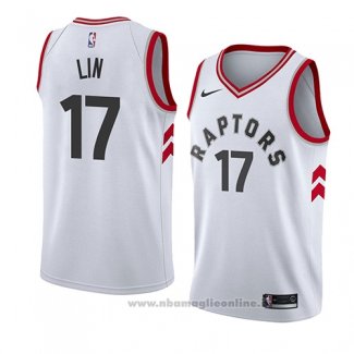 Maglia Toronto Raptors Jeremy Lin NO 17 Association 2018 Bianco