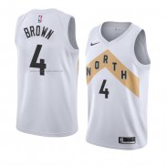 Maglia Toronto Raptors Lorenzo Brown NO 4 Citta 2018 Bianco