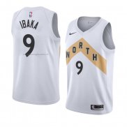 Maglia Toronto Raptors Serge Ibaka NO 9 Citta 2018 Bianco