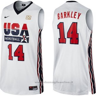 Maglia USA 1992 Charles Barkley NO 14 Bianco