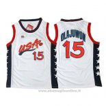 Maglia USA 1996 Hakeem Olajuwon NO 15 Bianco