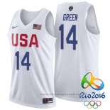 Maglia USA 2016 Draymond Green NO 14 Bianco