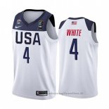 Maglia USA Derrick White NO 4 2019 FIBA Basketball World Cup Bianco