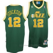 Maglia Utah Jazz John Stockton NO 12 Throwback Verde