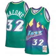 Maglia Utah Jazz Karl Malone #32 Mitchell & Ness 1996-97 Verde