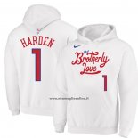 Felpa con Cappuccio Philadelphia 76ers James Harden Citta 2022-23 Bianco