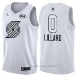 Maglia All Star 2018 Portland Trail Blazers Damian Lillard NO 0 Bianco