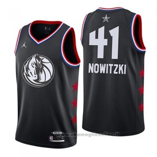 Maglia All Star 2019 Dallas Mavericks Dirk Nowitzki NO 41 Nero