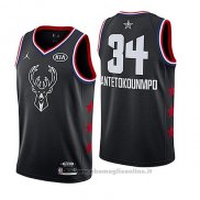 Maglia All Star 2019 Milwaukee Bucks Giannis Antetokounmpo NO 34 Nero