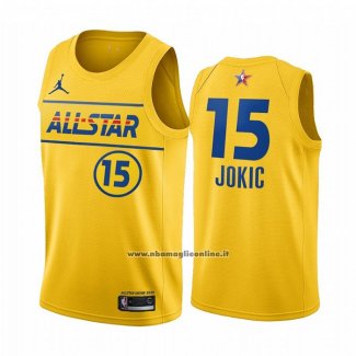 Maglia All Star 2021 Denver Nuggets Nikola Jokic #15 Or