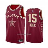 Maglia All Star 2024 Denver Nuggets Nikola Jokic #15 Rosso