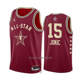 Maglia All Star 2024 Denver Nuggets Nikola Jokic #15 Rosso