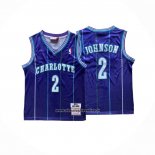 Maglia Bambino Charlotte Hornets Larry Johnson #2 Mitchell & Ness 1992-93 Viola