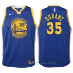 Maglia Bambino Golden State Warriors Kevin Durant NO 35 2017-18 Blu