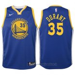 Maglia Bambino Golden State Warriors Kevin Durant NO 35 2017-18 Blu