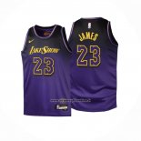 Maglia Bambino Los Angeles Lakers LeBron James #23 Citta 2024-25 Viola