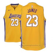 Maglia Bambino Los Angeles Lakers Lebron James NO 23 Icon 2017-18 Giallo