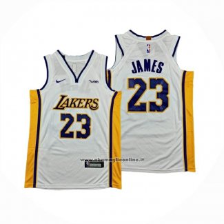 Maglia Bambino Los Angeles Lakers Lebron James No 23 Association Bianco