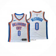 Maglia Bambino Oklahoma City Thunder Russell Westbrook #0 Association 2024-25 Bianco