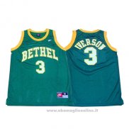 Maglia Bethel Allen Iverson NO 3 Throwback Verde