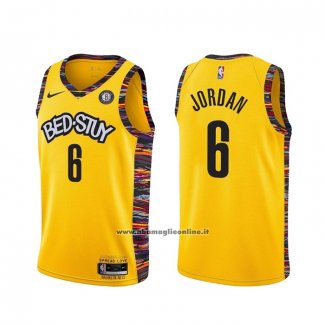 Maglia Brooklyn Nets Deandre Jordan #6 Citta 2020-21 Giallo