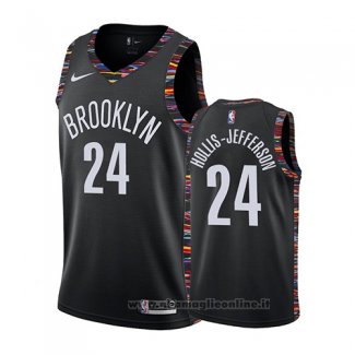 Maglia Brooklyn Nets Rondae Hollis Jefferson NO 24 Citta 2019 Nero