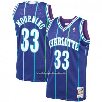 Maglia Charlotte Hornets Alonzo Mourning #33 Mitchell & Ness Viola