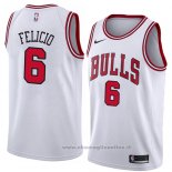 Maglia Chicago Bulls Cristiano Felicio NO 6 Association 2018 Bianco