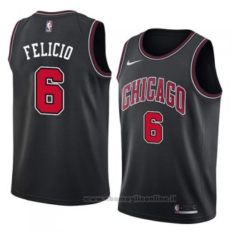 Maglia Chicago Bulls Cristiano Felicio NO 6 Statement 2018 Nero