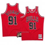 Maglia Chicago Bulls Dennis Rodman #91 Mitchell & Ness 1997-98 NBA Finals Rosso