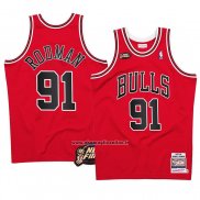 Maglia Chicago Bulls Dennis Rodman #91 Mitchell & Ness 1997-98 NBA Finals Rosso