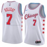 Maglia Chicago Bulls Justin Holiday NO 7 Citta 2018 Bianco