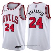 Maglia Chicago Bulls Lauri Markkanen NO 24 2017-18 Bianco