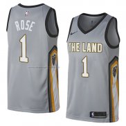 Maglia Cleveland Cavaliers Derrick Rose NO 1 Citta 2018 Grigio